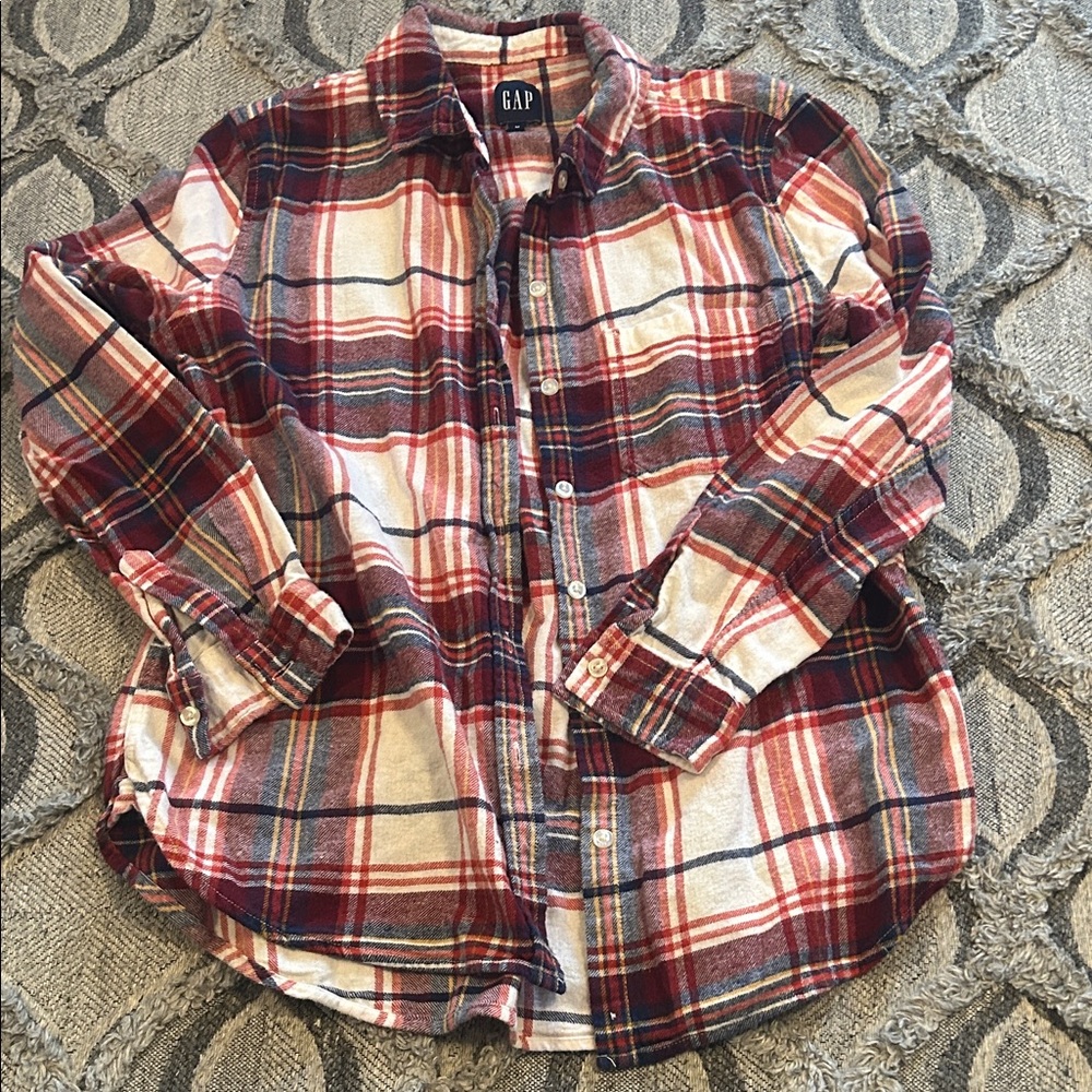 GAP red Plaid flannel button down Shirt